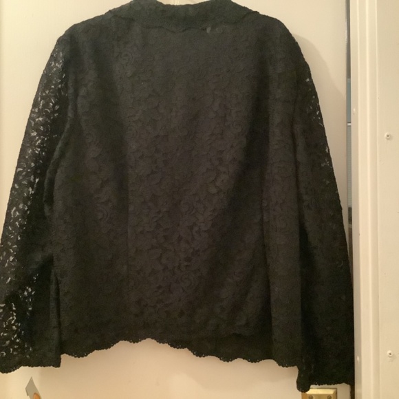 Plus size lace style collar long sleeve button down jacket top shirt blouse  NWT - Picture 3 of 11